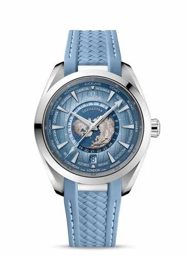 Omega Seamaster Aqua Terra 150M Master Chronometer 43 Worldtimer Stainless Steel / Summer Blue / Rubber 220.12.43.22.03.002 (22012432203002)